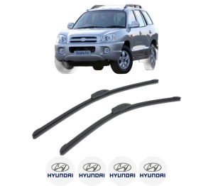 Set stergatoare HYUNDAI SANTA FÉ I SUV Van (SM) din 2000-2003, pentru parbriz auto, 2 bucati, Bosch Aerotwin Retrofit, din cauciuc siliconat rezistent, 4 Stickere Auto HYUNDAI v46806