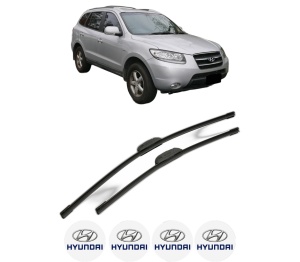 Set stergatoare HYUNDAI SANTA FÉ II (CM) din 2006-2011, pentru parbriz auto, 2 bucati, Bosch Aerotwin Retrofit, din cauciuc siliconat rezistent, 4 Stickere Auto HYUNDAI v45521
