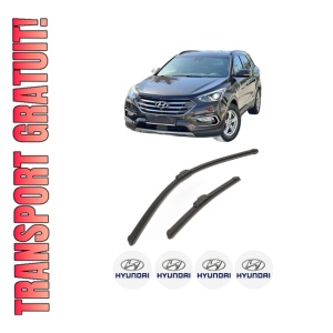 Set stergatoare HYUNDAI SANTA FÉ III (DM, DMA) din 2012-2018, pentru parbriz auto, 2 bucati, Bosch Aerotwin Retrofit, din cauciuc siliconat rezistent, 4 Stickere Auto HYUNDAI
