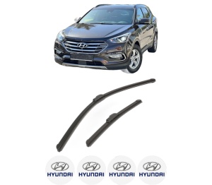 Set stergatoare HYUNDAI SANTA FÉ III (DM, DMA) din 2012-2018, pentru parbriz auto, 2 bucati, Bosch Aerotwin Retrofit, din cauciuc siliconat rezistent, 4 Stickere Auto HYUNDAI v53541