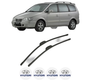 Set stergatoare HYUNDAI TRAJET (FO) din 2000-2005, pentru parbriz auto, 2 bucati, Bosch Aerotwin Retrofit, din cauciuc siliconat rezistent, 4 Stickere Auto HYUNDAI v53301