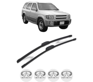 Set stergatoare INFINITI QX4 din 1997-2003, pentru parbriz auto, 2 bucati, Bosch Aerotwin Retrofit, din cauciuc siliconat rezistent, 4 Stickere Auto INFINITI v46241