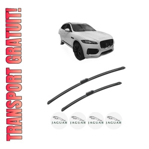 Set stergatoare JAGUAR I-PACE (X590) din 2018-2020, pentru parbriz auto, 2 bucati, Bosch Aerotwin, din cauciuc siliconat rezistent, 4 Stickere Auto JAGUAR