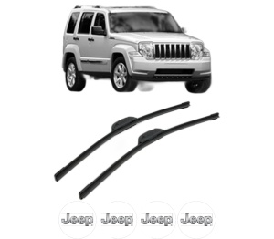 Set stergatoare JEEP CHEROKEE (KK) din 2008-2010, pentru parbriz auto, 2 bucati, Bosch Aerotwin Retrofit, din cauciuc siliconat rezistent, 4 Stickere Auto JEEP v48826