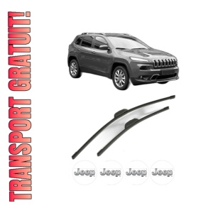 Set stergatoare JEEP CHEROKEE (KL) din 2013-2018, pentru parbriz auto, 2 bucati, Bosch Aerotwin Retrofit, din cauciuc siliconat rezistent, 4 Stickere Auto JEEP