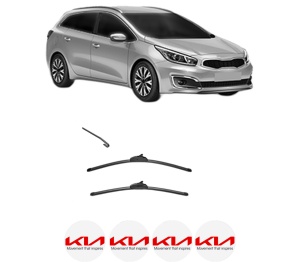 Set stergatoare KIA CEED Combi Van (CD) din 2018-2020, pentru parbriz auto, 2 bucati, Valeo Silencio, din cauciuc siliconat rezistent, 4 Stickere Auto KIA v34446