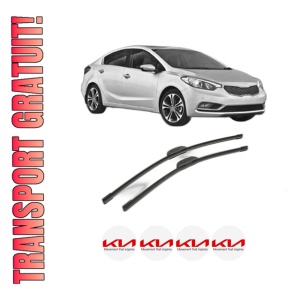 Set stergatoare KIA CERATO III Saloon (YD) din 2013-2018, pentru parbriz auto, 2 bucati, Bosch Aerotwin Retrofit, din cauciuc siliconat rezistent, 4 Stickere Auto KIA