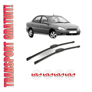 Set stergatoare KIA RIO I Saloon (DC_) din 2000-2002, pentru parbriz auto, 2 bucati, Bosch Aerotwin Retrofit, din cauciuc siliconat rezistent, 4 Stickere Auto KIA