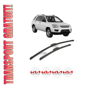 Set stergatoare KIA SPORTAGE II (JE_, KM_) din 2004-2010, pentru parbriz auto, 2 bucati, Bosch Aerotwin Retrofit, din cauciuc siliconat rezistent, 4 Stickere Auto KIA