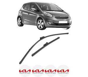 Set stergatoare KIA VENGA (YN) din 2010-2019, pentru parbriz auto, 2 bucati, Valeo Silencio Xtrm, din cauciuc siliconat rezistent, 4 Stickere Auto KIA v37986