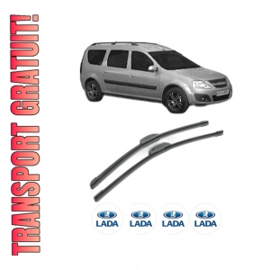 Set stergatoare LADA LARGUS (KS0_, RS0_, KSA_) din 2012-2021, pentru parbriz auto, 2 bucati, Bosch Aerotwin Retrofit, din cauciuc siliconat rezistent, 4 Stickere Auto LADA