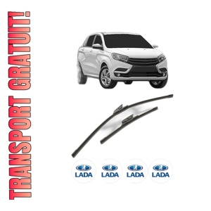 Set stergatoare LADA XRAY (GAB_) din 2016-2021, pentru parbriz auto, 2 bucati, Bosch Aerotwin, din cauciuc siliconat rezistent, 4 Stickere Auto LADA