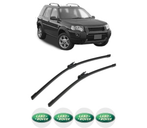 Set stergatoare LAND ROVER FREELANDER 2 (L359) din 2006-2014, pentru parbriz auto, 2 bucati, Bosch Aerotwin, din cauciuc siliconat rezistent, 4 Stickere Auto LAND ROVER v43636