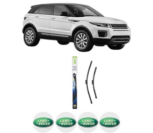 Set stergatoare LAND ROVER RANGE ROVER EVOQUE (L551) din 2018-2020, pentru parbriz auto, 2 bucati, Valeo Silencio, din cauciuc siliconat rezistent, 4 Stickere Auto LAND ROVER v34686