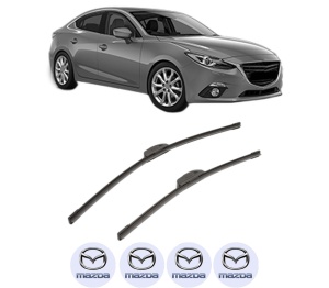 Set stergatoare MAZDA 3 Saloon (BM_, BN_) din 2013-2019, pentru parbriz auto, 2 bucati, Bosch Aerotwin Retrofit, din cauciuc siliconat rezistent, 4 Stickere Auto MAZDA v56366