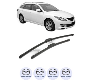 Set stergatoare MAZDA 6 Estate (GH) din 2007-2013, pentru parbriz auto, 2 bucati, Bosch Aerotwin Retrofit, din cauciuc siliconat rezistent, 4 Stickere Auto MAZDA v45881
