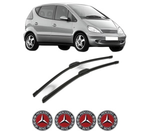 Set stergatoare MERCEDES-BENZ A-CLASS (W168) din 1997-2001, pentru parbriz auto, 2 bucati, Bosch Aerotwin Retrofit, din cauciuc siliconat rezistent, 4 Stickere Auto MERCEDES-BENZ v42251