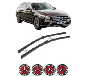 Set stergatoare MERCEDES-BENZ E-CLASS All-Terrain (S213) din 2017-2023, pentru parbriz auto, 2 bucati, Bosch Aerotwin, din cauciuc siliconat rezistent, 4 Stickere Auto MERCEDES-BENZ v49856