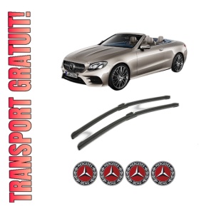 Set stergatoare MERCEDES-BENZ E-CLASS Convertible (A238) din 2017-2021, pentru parbriz auto, 2 bucati, Bosch Aerotwin, din cauciuc siliconat rezistent, 4 Stickere Auto MERCEDES-BENZ