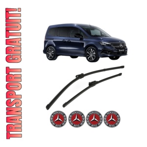 Set stergatoare MERCEDES-BENZ EQT (W420) din 2023, pentru parbriz auto, 2 bucati, Valeo Silencio, din cauciuc siliconat rezistent, 4 Stickere Auto MERCEDES-BENZ