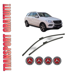 Set stergatoare MERCEDES-BENZ M-CLASS (W166) din 2011-2015, pentru parbriz auto, 2 bucati, Bosch Aerotwin, din cauciuc siliconat rezistent, 4 Stickere Auto MERCEDES-BENZ