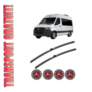 Set stergatoare MERCEDES-BENZ SPRINTER 3,5-t Tourer Bus (B907) din 2018-2021, pentru parbriz auto, 2 bucati, Bosch Aerotwin, din cauciuc siliconat rezistent, 4 Stickere Auto MERCEDES-BENZ