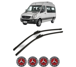 Set stergatoare MERCEDES-BENZ SPRINTER 3-t Bus (B906) din 2006-2018, pentru parbriz auto, 2 bucati, Bosch Aerotwin, din cauciuc siliconat rezistent, 4 Stickere Auto MERCEDES-BENZ v55761
