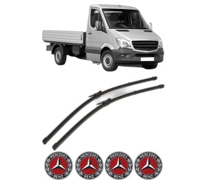 Set stergatoare MERCEDES-BENZ SPRINTER 3-t Platform/Chassis (B906) din 2006-2018, pentru parbriz auto, 2 bucati, Valeo Silencio Xtrm, din cauciuc siliconat rezistent, 4 Stickere Auto MERCEDES-BENZ v39906