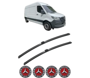 Set stergatoare MERCEDES-BENZ SPRINTER 3-t Van (B910) din 2018-2025, pentru parbriz auto, 2 bucati, Bosch Aerotwin, din cauciuc siliconat rezistent, 4 Stickere Auto MERCEDES-BENZ v49311