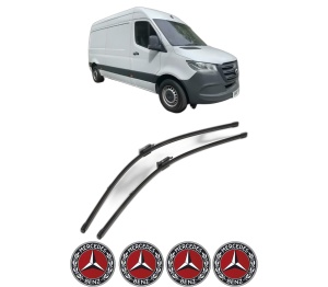 Set stergatoare MERCEDES-BENZ SPRINTER 3-t Van (B910) din 2018-2025, pentru parbriz auto, 2 bucati, Valeo Silencio Xtrm, din cauciuc siliconat rezistent, 4 Stickere Auto MERCEDES-BENZ v35946