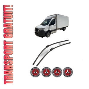 Set stergatoare MERCEDES-BENZ SPRINTER 5-t Platform/Chassis (B907) din 2018-2022, pentru parbriz auto, 2 bucati, Valeo Silencio Xtrm, din cauciuc siliconat rezistent, 4 Stickere Auto MERCEDES-BENZ