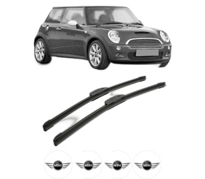 Set stergatoare MINI MINI (R50, R53) din 2001-2006, pentru parbriz auto, 2 bucati, Bosch Aerotwin Retrofit, din cauciuc siliconat rezistent, 4 Stickere Auto MINI v41951