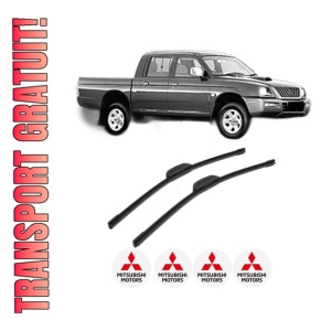Set stergatoare MITSUBISHI L200 (K7_T, K6_T, K5_T) din 1996-2003, pentru parbriz auto, 2 bucati, Bosch Aerotwin Retrofit, din cauciuc siliconat rezistent, 4 Stickere Auto MITSUBISHI