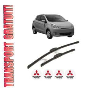 Set stergatoare MITSUBISHI MIRAGE / SPACE STAR VI Hatchback (A0_A) din 2012-2020, pentru parbriz auto, 2 bucati, Bosch Aerotwin Retrofit, din cauciuc siliconat rezistent, 4 Stickere Auto MITSUBISHI