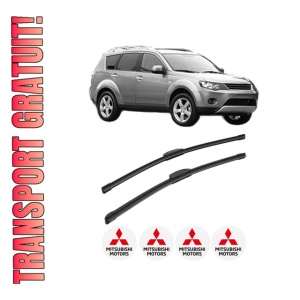 Set stergatoare MITSUBISHI OUTLANDER II (CW_W) din 2006-2010, pentru parbriz auto, 2 bucati, Bosch Aerotwin Retrofit, din cauciuc siliconat rezistent, 4 Stickere Auto MITSUBISHI