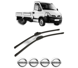 Set stergatoare NISSAN INTERSTAR Platform/Chassis (X70) din 2003-2006, pentru parbriz auto, 2 bucati, Bosch Aerotwin Retro Truck, din cauciuc siliconat rezistent, 4 Stickere Auto NISSAN v51001