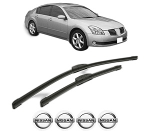Set stergatoare NISSAN MAXIMA VI (A34) din 2006-2008, pentru parbriz auto, 2 bucati, Bosch Aerotwin Retrofit, din cauciuc siliconat rezistent, 4 Stickere Auto NISSAN v44481