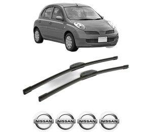 Set stergatoare NISSAN MICRA III (K12) din 2002-2007, pentru parbriz auto, 2 bucati, Bosch Aerotwin Retrofit, din cauciuc siliconat rezistent, 4 Stickere Auto NISSAN v48271