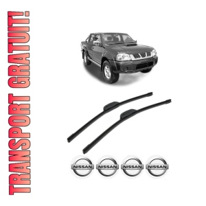 Set stergatoare NISSAN NAVARA (D22) din 1998-2008, pentru parbriz auto, 2 bucati, Bosch Aerotwin Retrofit, din cauciuc siliconat rezistent, 4 Stickere Auto NISSAN
