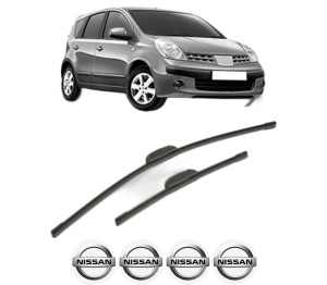 Set stergatoare NISSAN NOTE (E11, NE11) din 2006-2010, pentru parbriz auto, 2 bucati, Bosch Aerotwin Retrofit, din cauciuc siliconat rezistent, 4 Stickere Auto NISSAN v54261