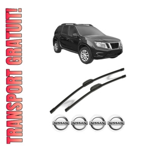 Set stergatoare NISSAN TERRANO (D10) din 2014-2015, pentru parbriz auto, 2 bucati, Bosch Aerotwin Retrofit, din cauciuc siliconat rezistent, 4 Stickere Auto NISSAN