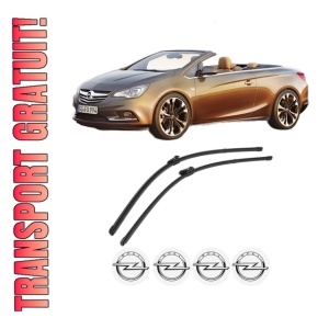 Set stergatoare OPEL CASCADA (W13) din 2013-2019, pentru parbriz auto, 2 bucati, Valeo Silencio Xtrm, din cauciuc siliconat rezistent, 4 Stickere Auto OPEL