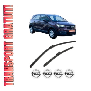 Set stergatoare OPEL CROSSLAND X Van din 2018-2019, pentru parbriz auto, 2 bucati, Bosch Aerotwin, din cauciuc siliconat rezistent, 4 Stickere Auto OPEL