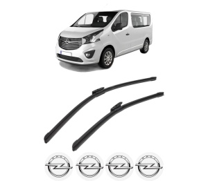 Set stergatoare OPEL VIVARO B Van (X82) din 2014-2019, pentru parbriz auto, 2 bucati, Bosch Aerotwin Multi, din cauciuc siliconat rezistent, 4 Stickere Auto OPEL v53721