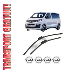 Set stergatoare OPEL VIVARO C Van (K0) din 2019-2025, pentru parbriz auto, 2 bucati, Bosch Aerotwin, din cauciuc siliconat rezistent, 4 Stickere Auto OPEL