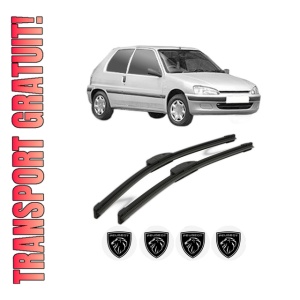 Set stergatoare PEUGEOT 106 II (1A_, 1C_) din 1996-1998, pentru parbriz auto, 2 bucati, Bosch Aerotwin Retrofit, din cauciuc siliconat rezistent, 4 Stickere Auto PEUGEOT