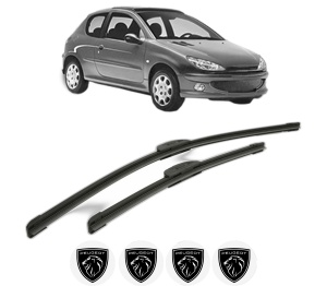 Set stergatoare PEUGEOT 206 Hatchback (2A/C) din 1998-2012, pentru parbriz auto, 2 bucati, Bosch Aerotwin Retrofit, din cauciuc siliconat rezistent, 4 Stickere Auto PEUGEOT v44421