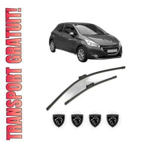 Set stergatoare PEUGEOT 208 Hatchback Van (CR_) din 2013-2019, pentru parbriz auto, 2 bucati, Bosch Aerotwin, din cauciuc siliconat rezistent, 4 Stickere Auto PEUGEOT