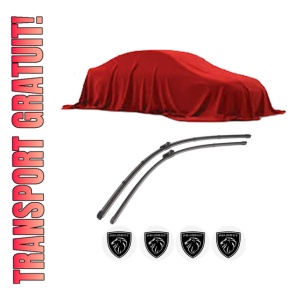 Set stergatoare PEUGEOT 3008 I MPV (0U_) din 2009-2016, pentru parbriz auto, 2 bucati, Valeo Silencio Xtrm, din cauciuc siliconat rezistent, 4 Stickere Auto PEUGEOT