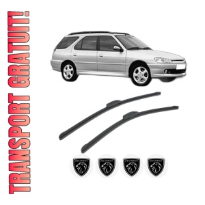 Set stergatoare PEUGEOT 306 Break (7E, N3, N5) din 1997-2000, pentru parbriz auto, 2 bucati, Bosch Aerotwin Retrofit, din cauciuc siliconat rezistent, 4 Stickere Auto PEUGEOT